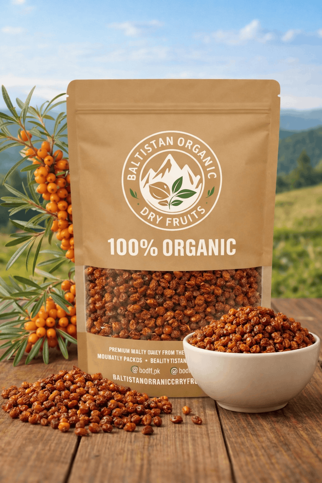 Dry Sea Buckthorn Berries – 100% Organic Superfood from Baltistan Bodf.pk